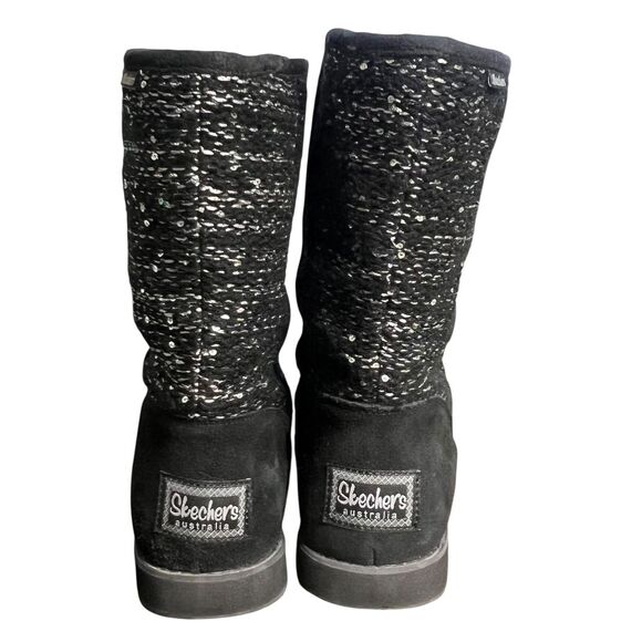 Skechers Boots Womens Size 8.5 Sequin Knit Faux Fur Lined Winter SN48368 - Picture 4 of 10